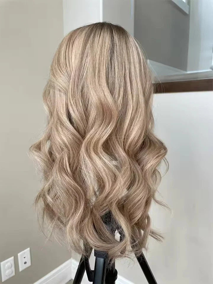 Soft Light Ash Sandy Blonde Waves
